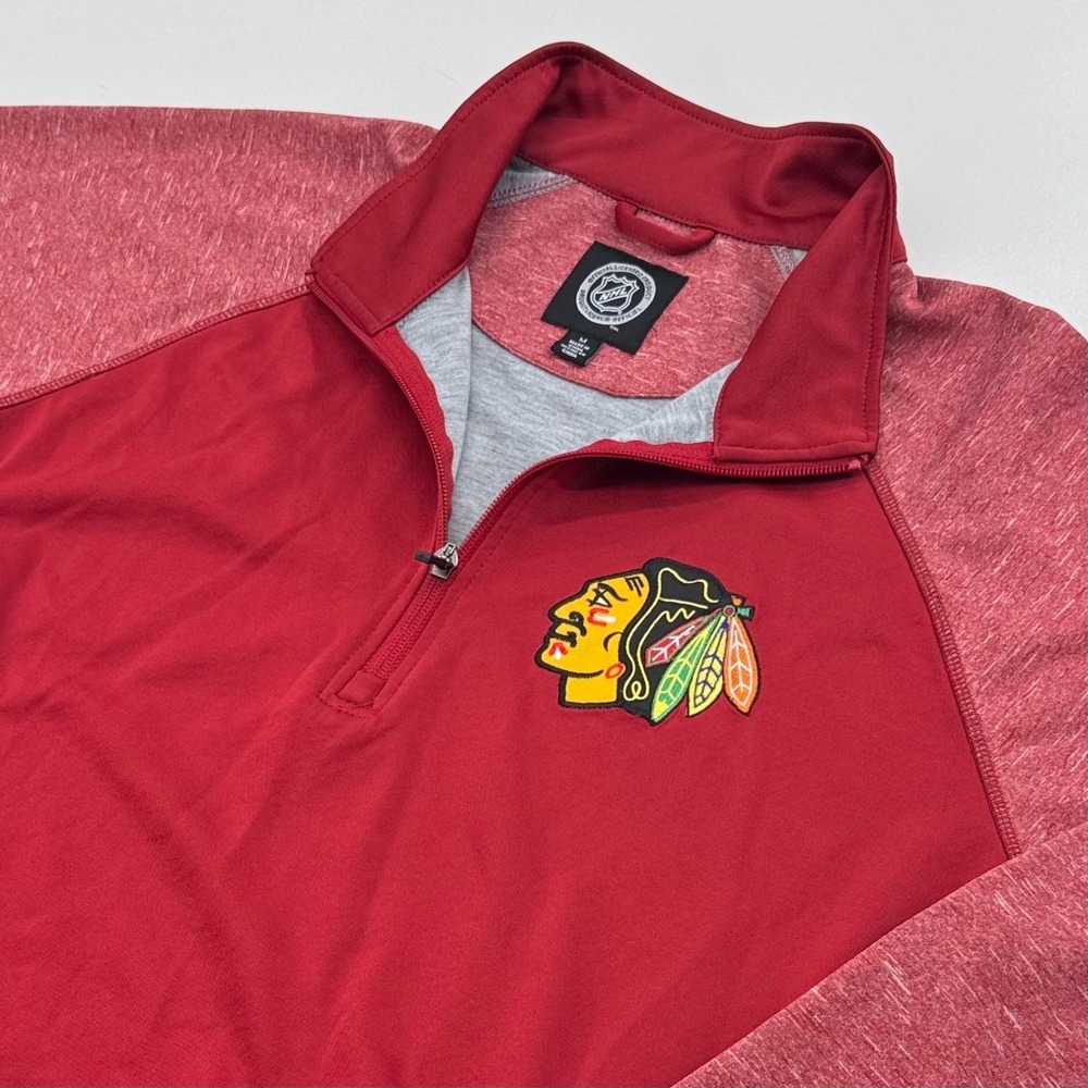 G-III NHL Chicago Blackhawks Pullover MENS Red 1/4 Zip Embroidered SIZE MEDIUM